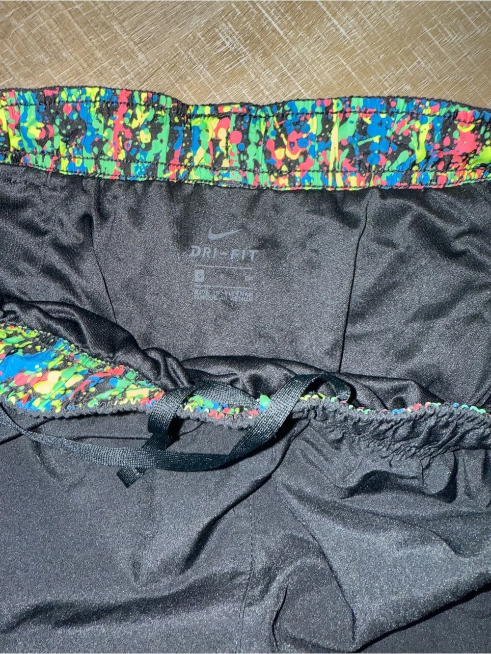 Nike Women’s Black Athletic Shorts with Multicolor Trim